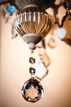 Люстра хрустальная 3281/5 белый с золотом/тонированный хрусталь Strotskis Elisha Eurosvet