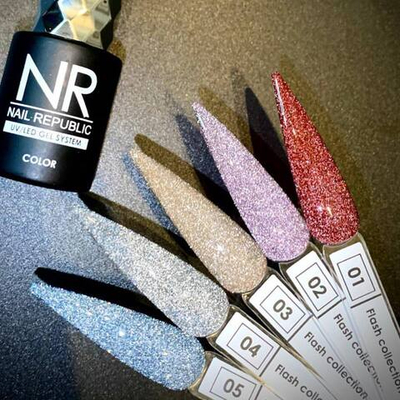 NR Гель-лак Flash 02 - Светоотражающий розовый, 10 мл