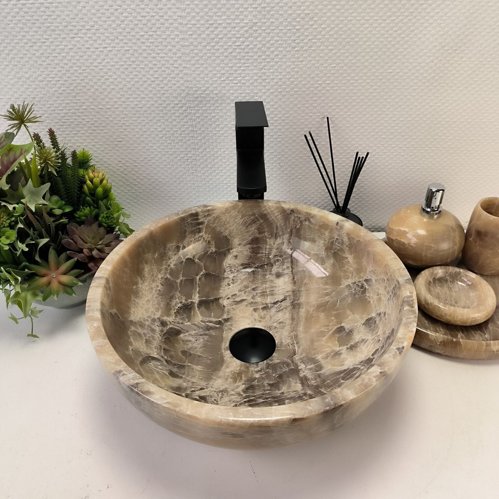 Раковина из оникса Bowl Grey TinLip BO-62969 40*40*15 44