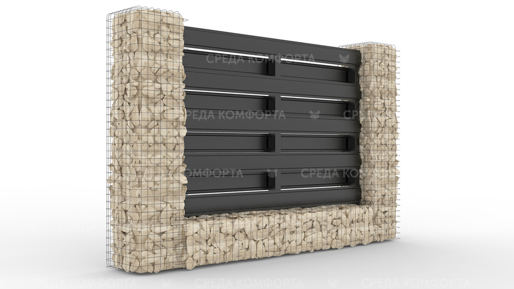 Забор из евроштакетника ZBR0058