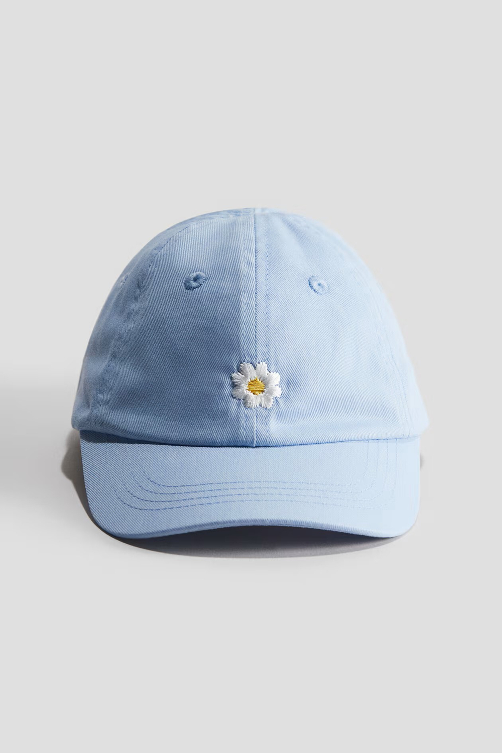 H&M Кепка с вышивкой, светло-голубой