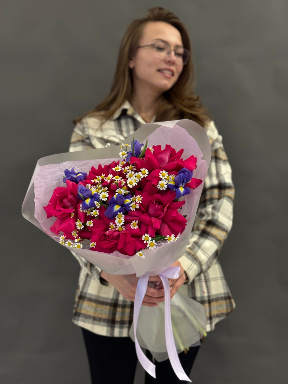 Букет цветов Малиновая ириска