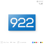 Номер на дверь 922, табличка на дверь для офиса, квартиры, кабинета, аудитории, склада, голубая 120х70 мм, Айдентика Технолоджи