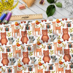 Ткань мембрана переглядывающиеся животные в лесу