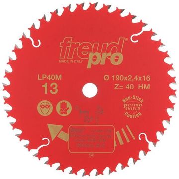 Диск пильный LP40M по дереву 190х16 мм, 40 зуб. FREUD PRO LP40M013