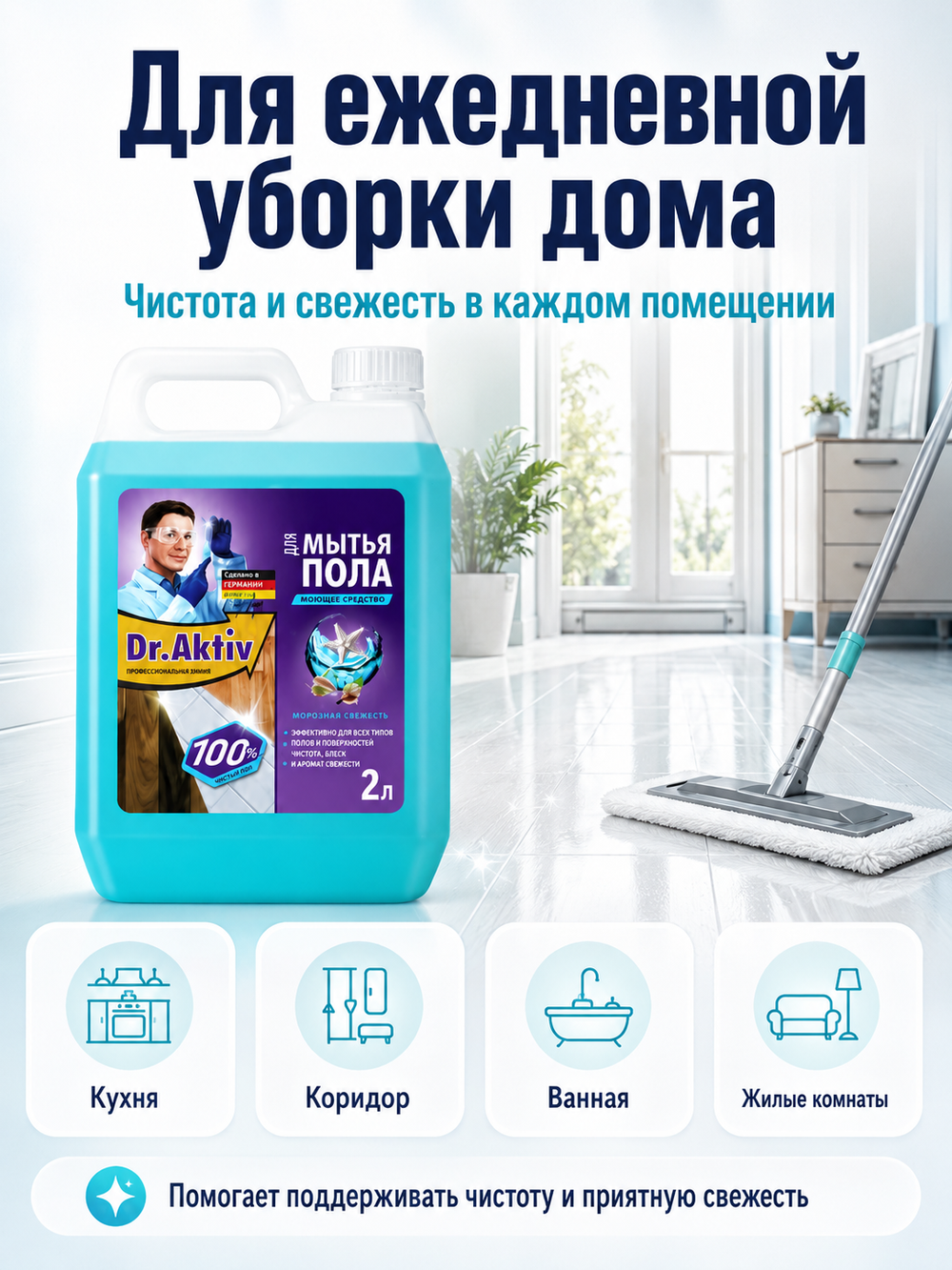 Моющее средство для полов Dr.Aktiv Морозная свежесть 2л