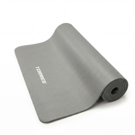 Коврик для йоги TORRES SOFT, YL10108, NBR(синт.каучук), толщина 0,8 см, серый