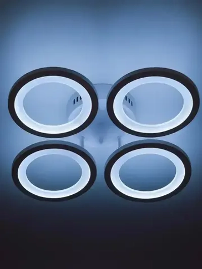 Люстра потолочная светодиодная с пультом ДУ Rivoli белая 88Вт 2800-6300К, светильник на кухню, в детскую, в спальню