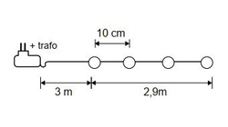 Гирлянда с белыми шариками 30 LED Luca Lighting