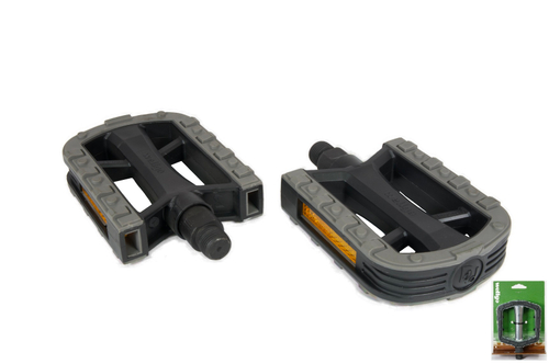 Педали Wellgo CITY пластиковые с эластомерными накладками, 110x77x27мм, резьба 9/16", полимерные подшипники, черные