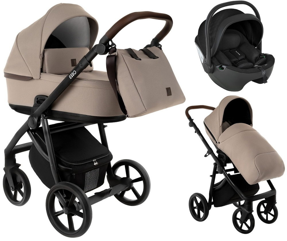 Детская коляска Roan Esso 3 в 1 с автокреслом Pituso Baesa Pro Black ESS110/1 Hazel/Black