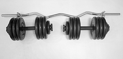 Комплект 2 гантели и гриф w-образный общий вес 75 кг