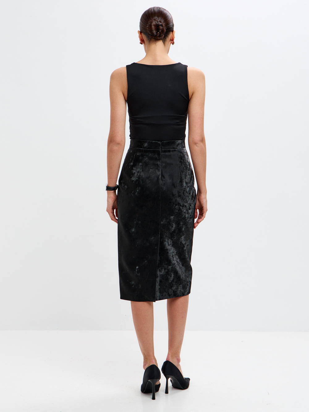 Юбка Сандра из экокожи в оттенке опал