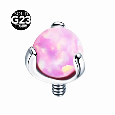 Накрутка 3 мм Шарик с розовым кристаллом, толщина резьбы 1,6 мм для микродермала, микробанана, лабрет. Титан G23