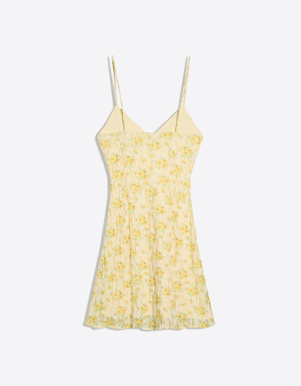 Мини-платье с цветочным кружевом - BERSHKA