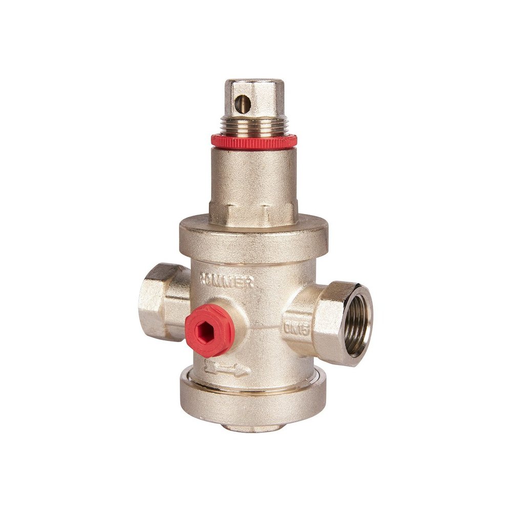 Регулятор давления поршневой ROMMER - 1/2" (ВР/ВР, PN25, Tmax 100°C, настройка 1-6 бар)