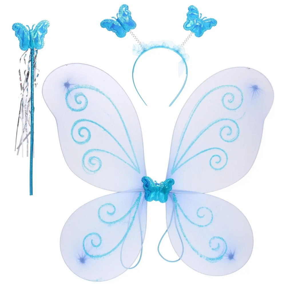 Набор карнавальный «Нежная принцесса» (ободок, крылья, палочка), Голубой