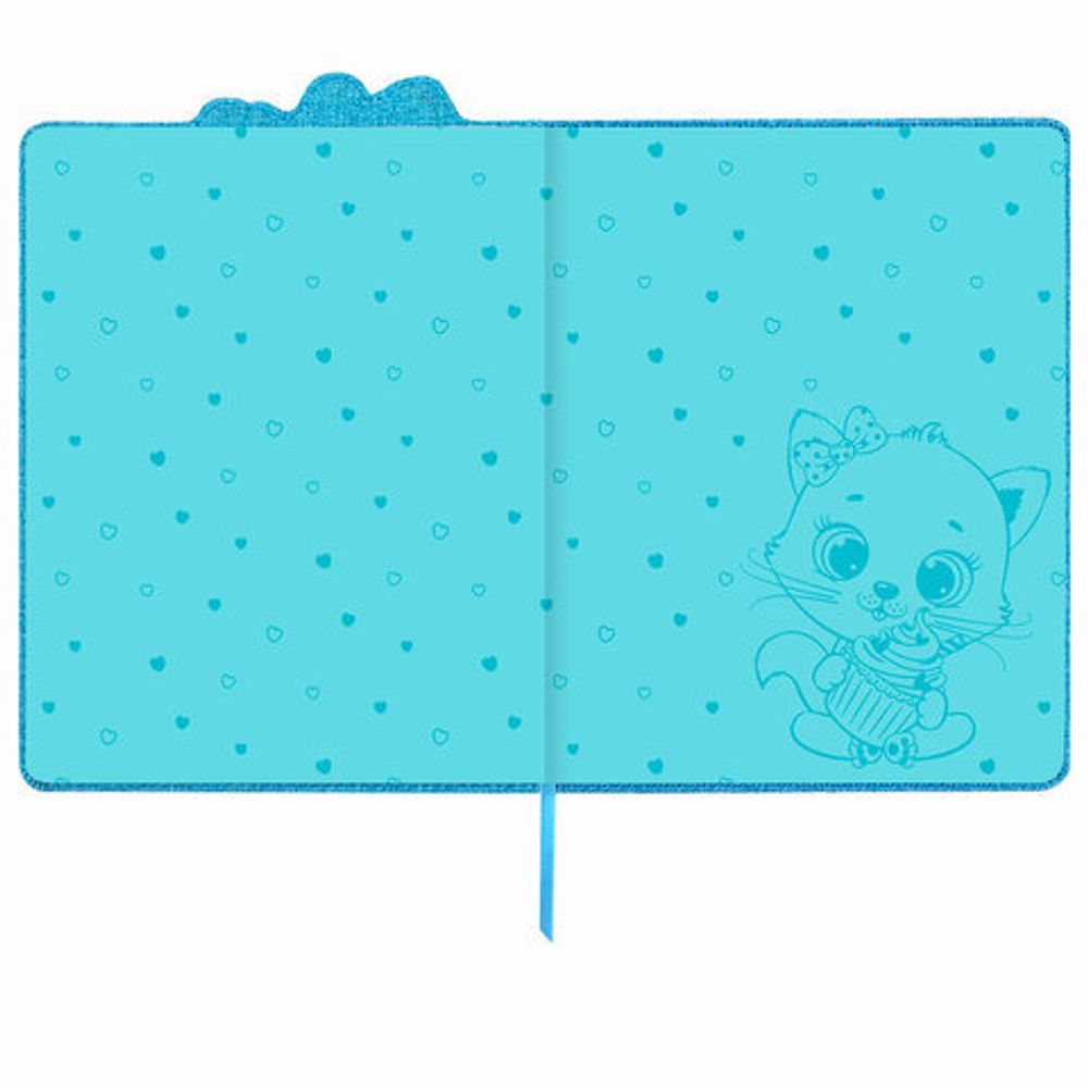 Дневник 1-4 класс 48 л., обложка кожзам (твердая) с фигурным краем, ЮНЛАНДИЯ, "КОТЕНОК", 105949