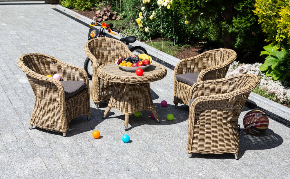 "Равенна" кофейный стол из искусственного ротанга, цвет соломенный