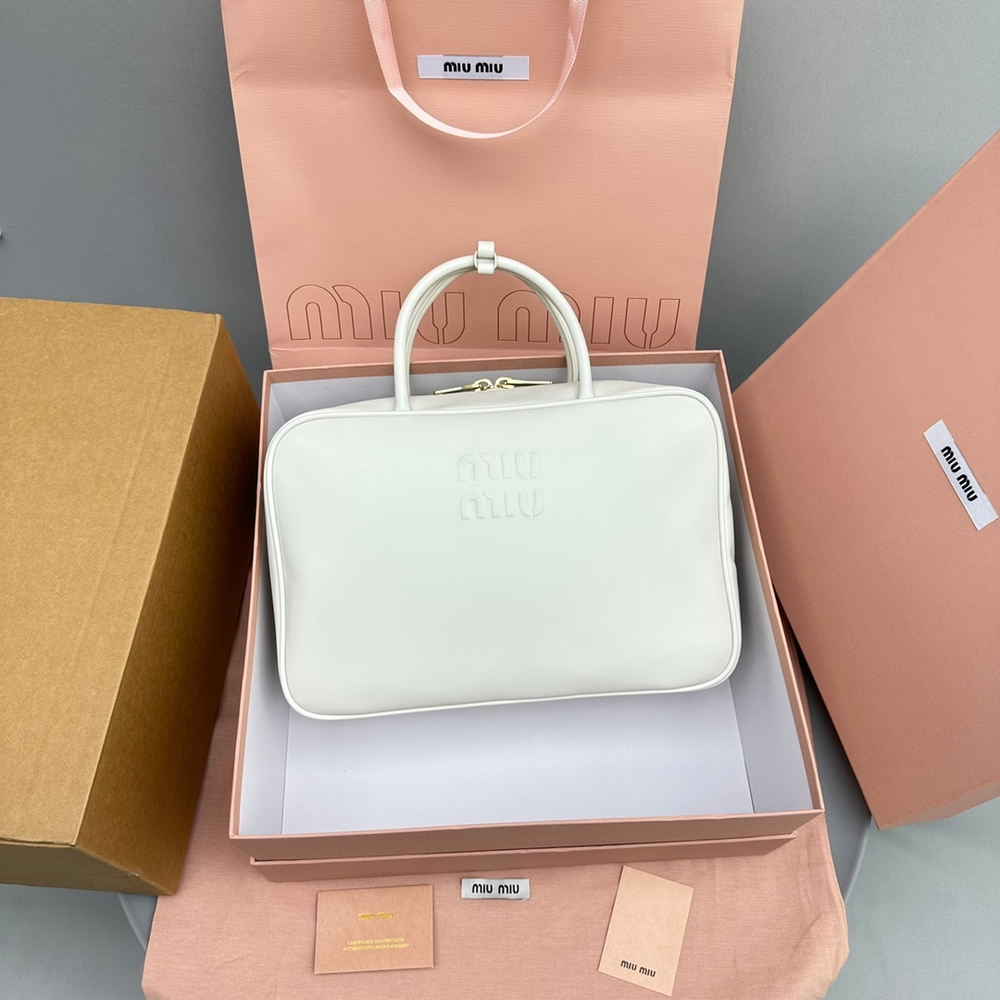 Miu Miu Leather Top Handle Bag 24 cm