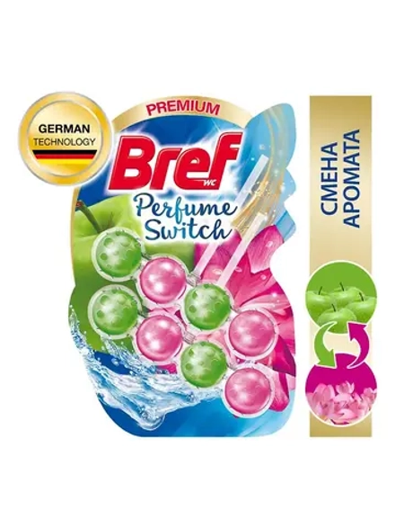 Туалетный блок БРЕФ Perfume Switch Цветущая яблоня - Лотос в виде блока очистителя для унитаза, средство для туалета 2 блока (100г)