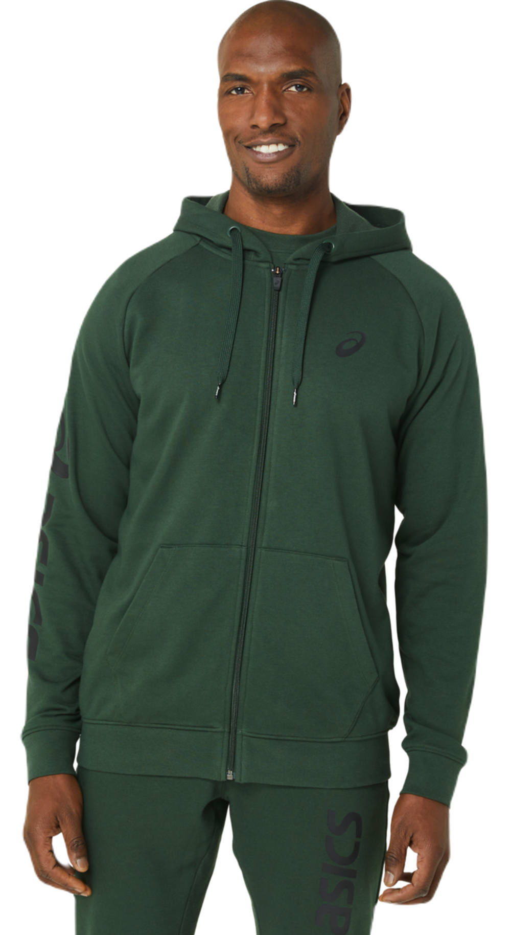 Куртка теннисная Asics Big Asics FZ Hoodie - rain forest/perfomance black