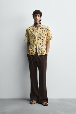 ZARA HARRY LAMBERT X DISNEY БРЮКИ КЛЕШ, КОРИЧНЕВЫЙ