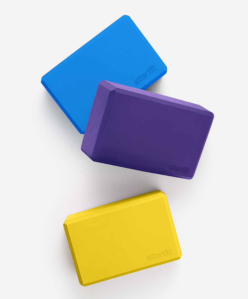 Блок для йоги YB-200 EVA, желтый, пара