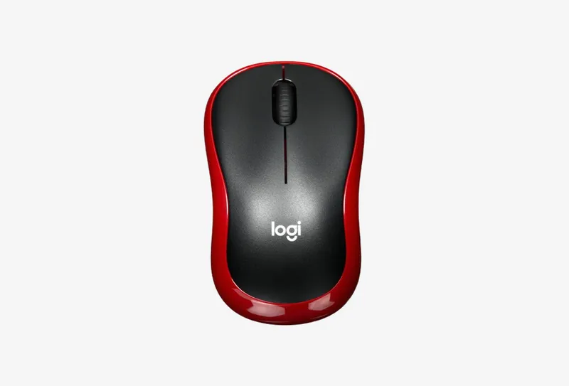 Мышь радиоканал Logitech Logitech M186 красный