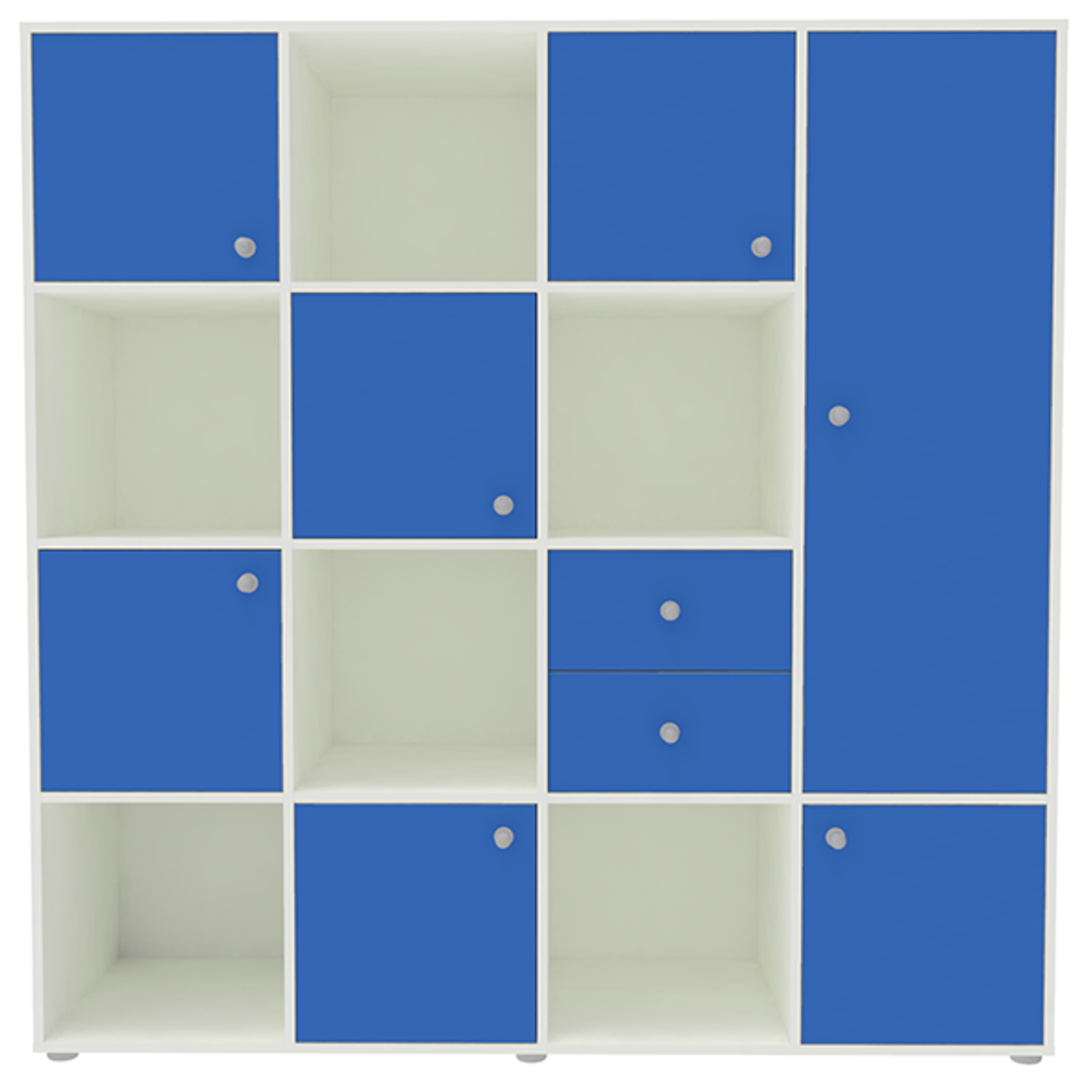 Стеллаж КарИВи Джери 2 Белый  Светло-синий, голубой