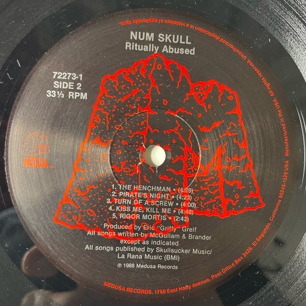 Винтажная виниловая пластинка LP Num Skull Ritually Abused (USA 1988)