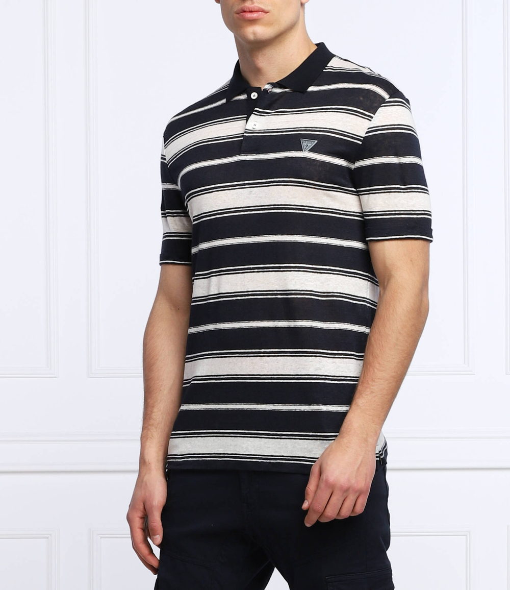 льняное поло josu GUESS - темно-синий (M2GP08 KB3F0)