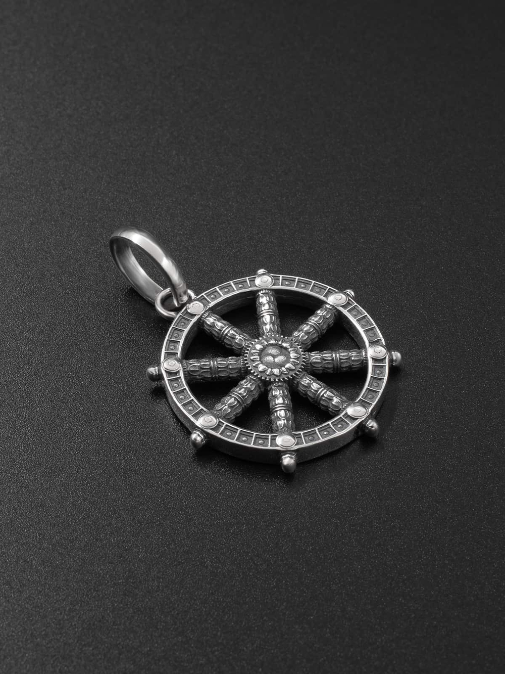 Подвеска из серебра "Колесо Сансары" большое