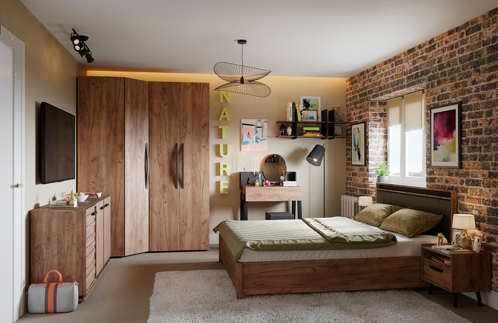 Тумба прикроватная с ящиком Nature 41, дуб табачный