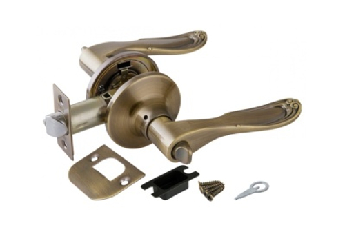 Замок ручка Бронза с фиксатором 6030 АВ-B