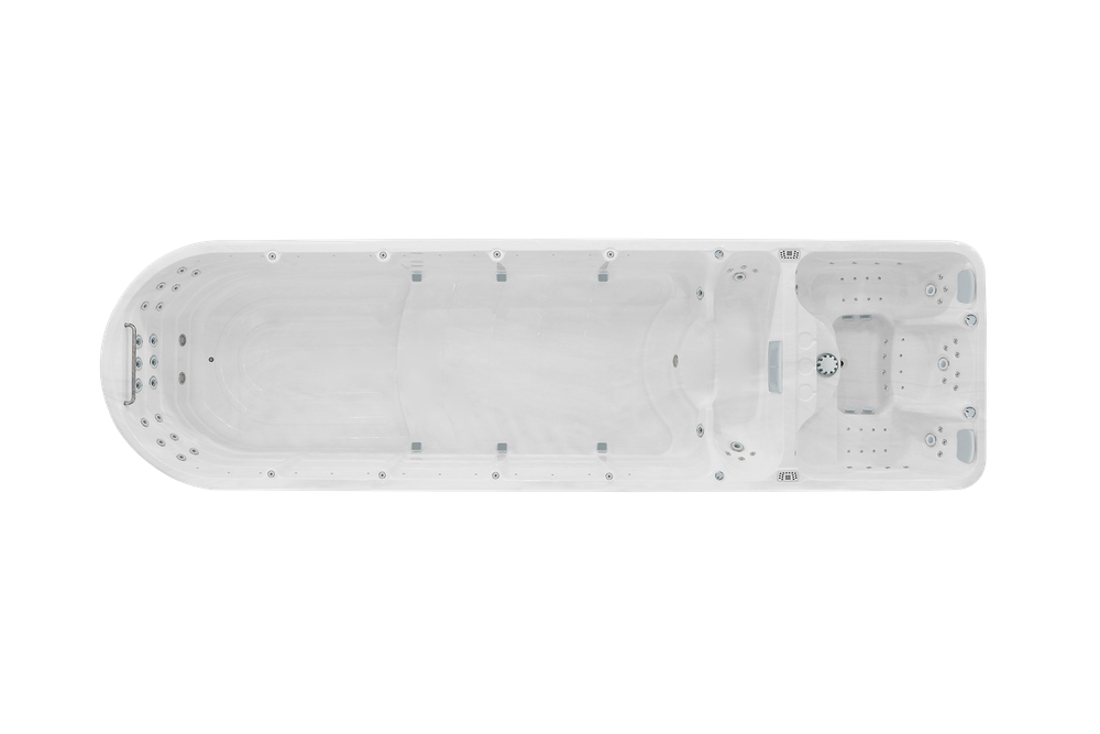 Закругленный плавательный гидромассажный спа-бассейн Victoria Star VS-MU800 с двумя чашами