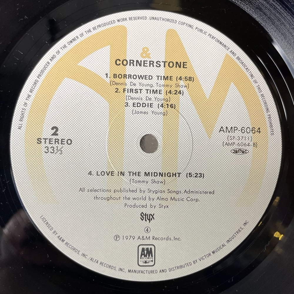 Винтажная виниловая пластинка LP Styx Cornerstone (Japan 1979) (Obi)