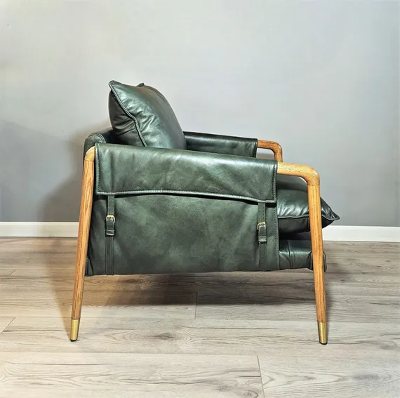 Кресло SC05, зеленая кожа