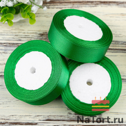 Лента атласная 25 мм (23 метра, цвет №19 Зеленый)
