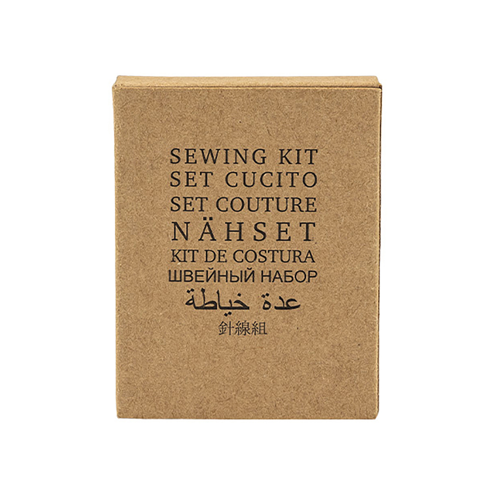Швейный набор "Eco Kraft" (нитки, булавка, иголка + 2 пуговицы) картонная коробка