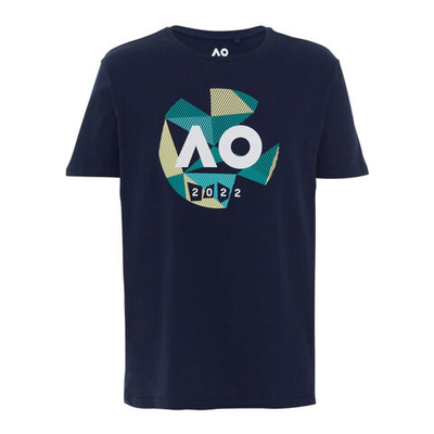 Мужское теннисное поло Australian Open Geometric Logo T-Shirt Men - Blue