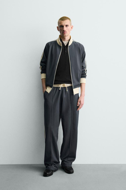 ZARA ДЖОГГЕРЫ WIDE FIT С ЛАМПАСАМИ, СИНИЙ