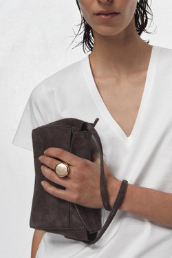 ZARA МИНИ-СУМКА ИЗ КОЖИ, КОРИЧНЕВЫЙ