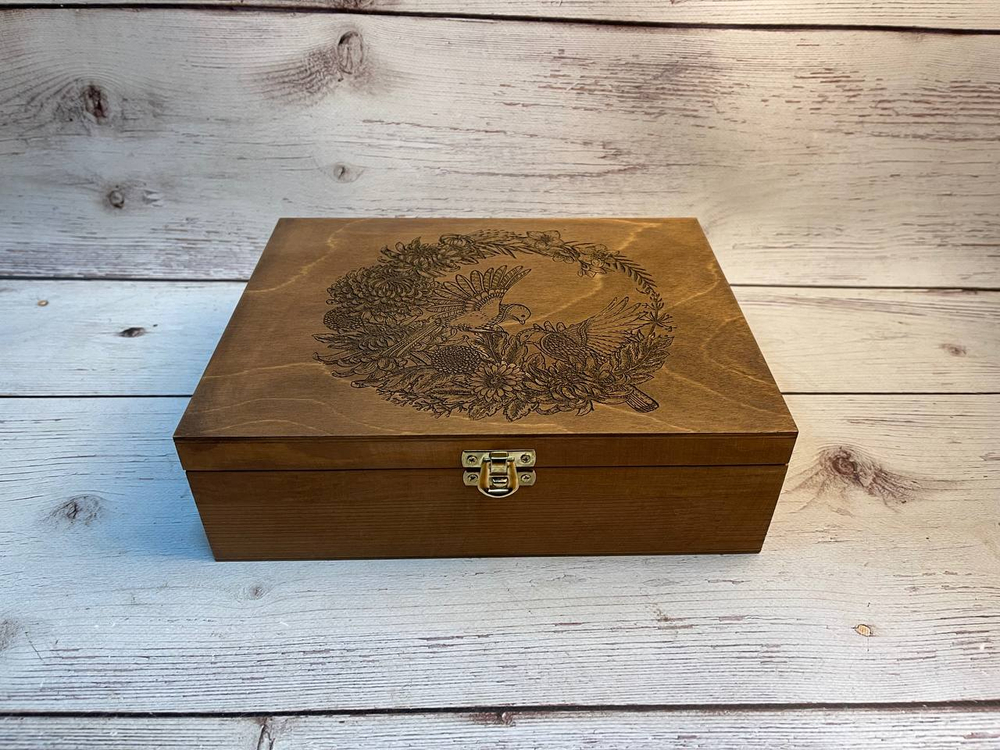 Музыкальная АУДИОшкатулка ПТИЧКИ с пением птичек и музыкой, 25х19х7.5 см