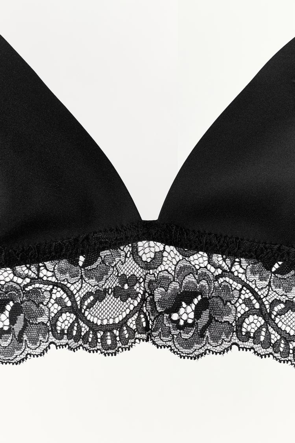 ZARA БРАЛЕТТ С ПОЛИАМИДНЫМ КРУЖЕВОМ, ЧЕРНЫЙ