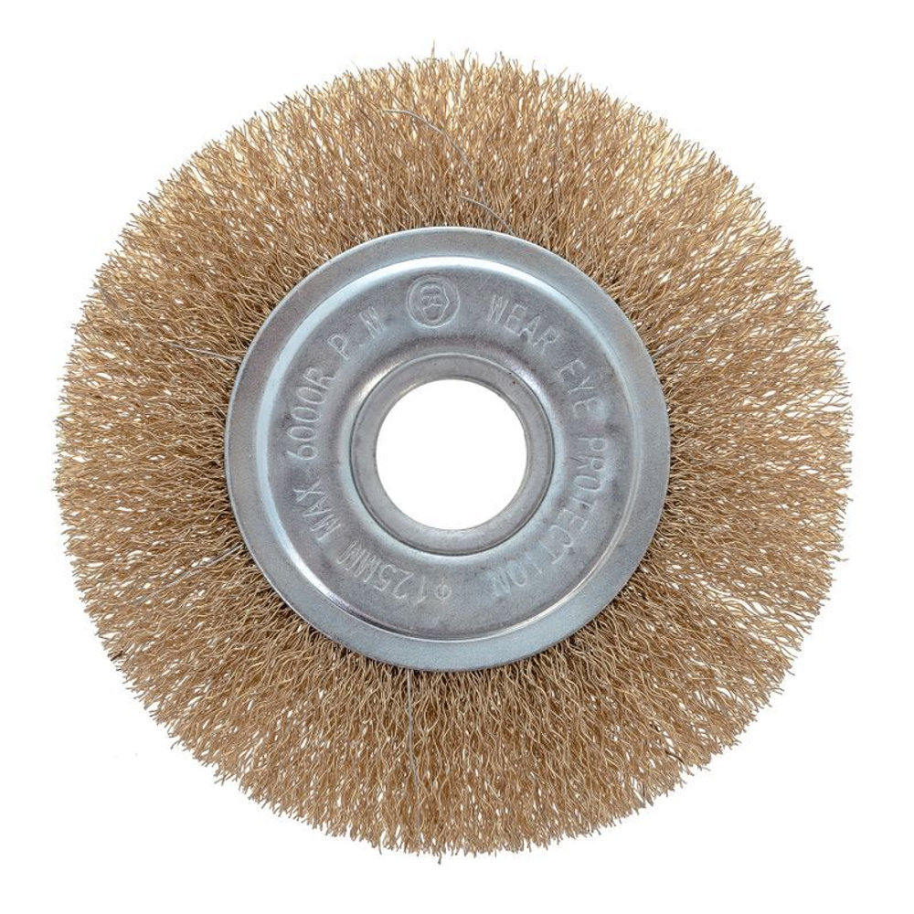 Щетка дисковая 125 мм/22мм для УШМ, проволока витая латунированная Yoko