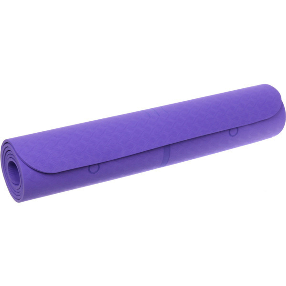 Коврик для йоги 6 мм 183*61 см «Шамбола» с лазерной гравировкой (ТРЕ), сиреневый