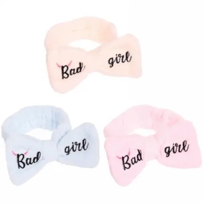 Повязка на голову «New collection Vostok - Bаd girl», цвет черный, розовый, голубой и сиреневый, 20*6см ( упаковка белый ZIP пакет )