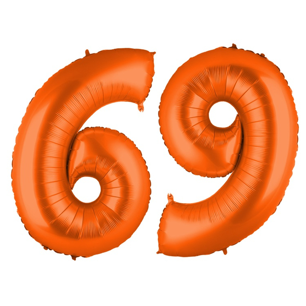 Шар фольгированный Цифра 6 101 см (Оранжевый)