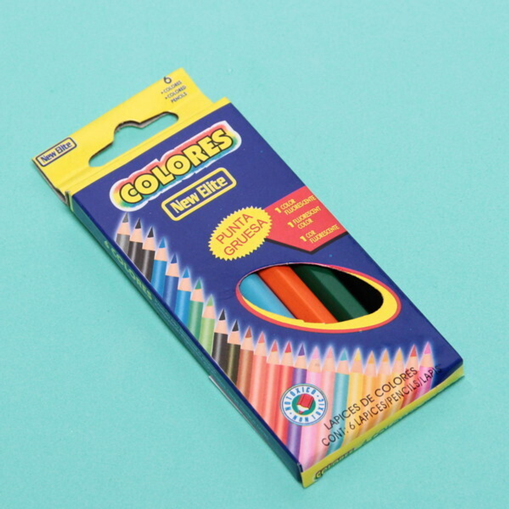 Карандаши цветные 6 шт COLORES, упак 4,5*10,5 см